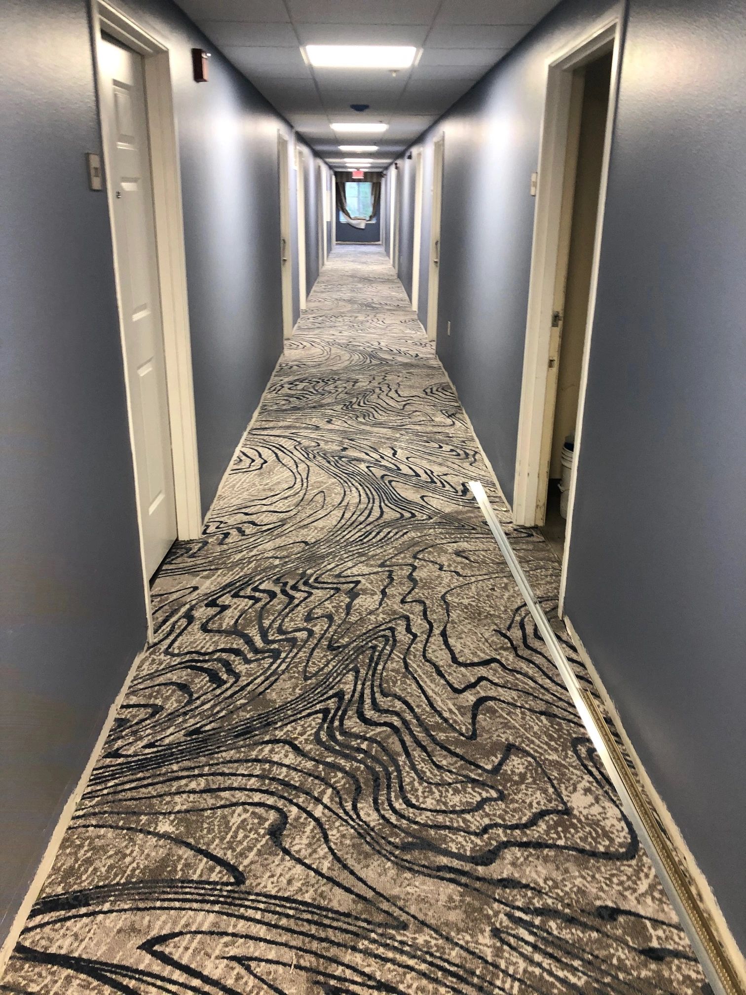 Renovated commercial hallway